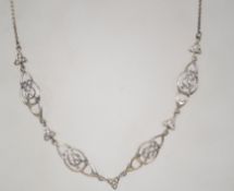 A sterling silver 925 necklace chain having a Celtic Knot design with bolt ring clasp.Chain measures