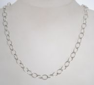 A sterling silver 925 belcher link necklace chain, having a toggle clasp. Weighs 18.3 grams and