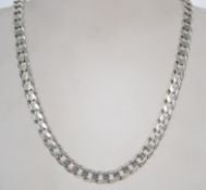 A Heavy 1.5 oz sterling silver necklace chain having Italian curb links with various 925 marks and a