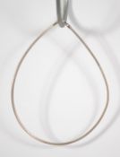 A sterling silver 925 rigid cocoon link necklace chain having a claw clasp. Weighs 25g and