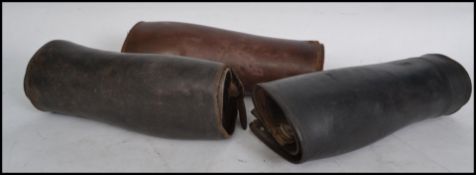 Three sets of 20th century Equestrian / horse riding leather gaiters, one being made by Diamond.
