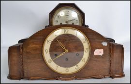 A 1930's Art Deco large Westminster Chime mantel clock together with an Ansonia early 20th century