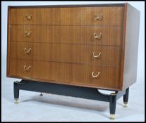 A vintage mid 20th century G Plan Ernst Gomme straight four chest of drawers from the Librenza range