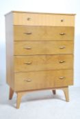 A 20th century retro straight chest of drawers on plinth base together with another chest of drawers