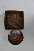 COINS Box of British 1d's pennies (275), very many Queen Victoria, tin of ½d's half pennies (119)
