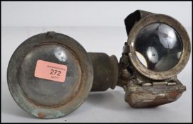 Two vintage 20th century Lucas bike / bicycle lamps having original glass stamped with Lucas