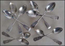 A set of 6 19th century silver hallmarked teaspoons by John Osment of Exeter 1851. Monogram