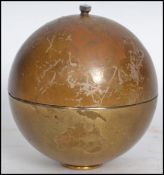 A 1950's retro spherical cigarette dispenser having metamorphic action with multiple cigarette