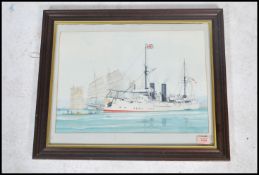 P. Whittock -  20th century a pair of framed and glazed water colour paintings of tall ships  at