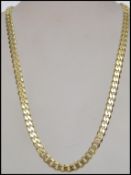 An Italian hallmarked 925 silver gilt curb chain necklace with lobster claw clasp. Hallmarked