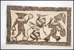 A large canvas abstract aboriginal / tribal art artwork painting with painted birds and stylised