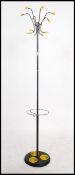 A 1970's retro atomic / sputnik coat hat stand having yellow ball finial hooks with chrome and