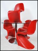 A set of 4 20th century Verner Panton style S-Chairs by Dwell in red together with a good circular