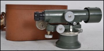 A 20th century industrial surveyors theodolite measuring tool / equipment complete in the original