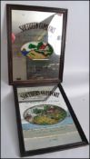 Two vintage advertising point of sale pub mirrors for Southern Comfort, both set in wooden frames.