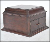 An Edwardian / 1920's Cliftophone table top oak cased gramophone. The case with hinged top revealing