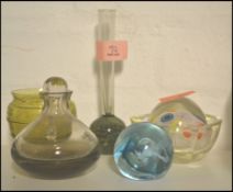 A collection of 20th century studio glass paperweights to include examples by Mdina, Edinburgh