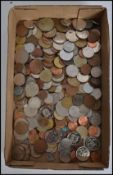 A good collection of vintage 20th century and other world coins to include English pre and post