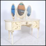 A good quality Louis 15th French shabby chic style dressing table . Raised on slender supports