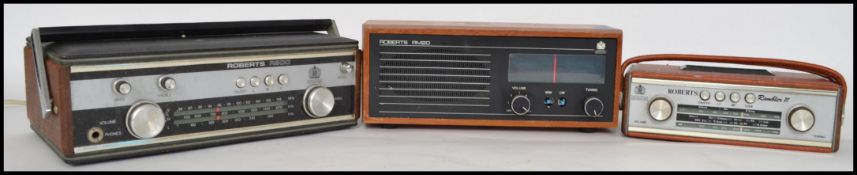 3 vintage Roberts radio's to include an RM20 teak