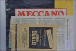 Vintage Hornby train price list, loco instructions and paperwork. Meccano illustrated catalogue of