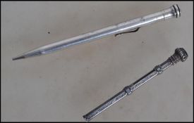 A silver hallmarked Eversharp propelling pencil with clip to side being hallmarked for London 1933