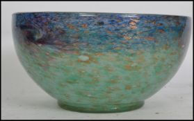 A vintage 20th century Scottish studio art bowl by Monart of large proportions having adventuine