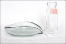 Two pieces of retro Scandinavian art glass to incl