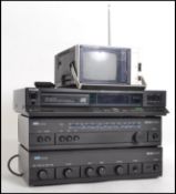 A retro 20th century A & R Cambridge Amp and matching receiver together with Philips CD player and a