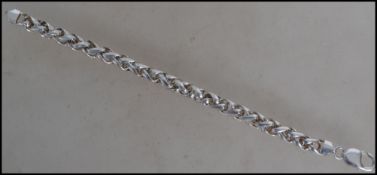 A hallmarked 925 silver heavy byzantine link bracelet with lobster claw clasp. Hallmarked Sheffield.