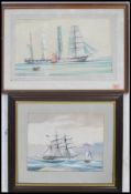 P. Whittock -  20th century a framed and glazed water colour painting liner ship at anchor Lock