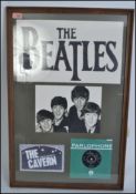 A framed and glazed The Beatles fan made memorabilia presentation of the 45rpm vinyl record single