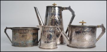A good late 19th  / early 20th century Elkington & Co silver plated 4 piece tea / coffee service set