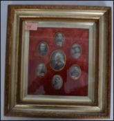An unusual display of Cameo's depicting Queen Victoria and surrounded by famous Generals and