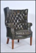 A superb mid 20th century ( possibly Edwardian / 1920's )  full grain leather Chesterfield armchair.