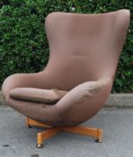 An original 1960's Greaves & Thomas of Bond street swivel egg / bucket / tub / wingback chair in
