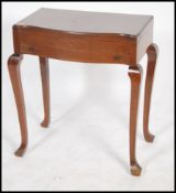 A good Queen Anne revival canteen table - canteen of cutlery side table raised on tall cabriole legs