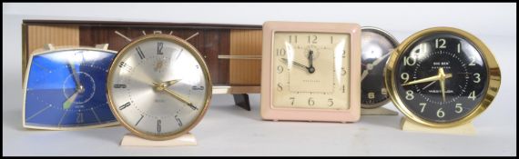 A collection of vintage and retro bedside clocks / alarm clocks to include Westclox, Rhythm,
