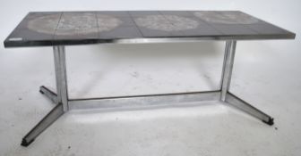 A good 1970's Danish retro chrome and tile top cof