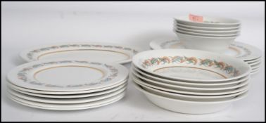 A Simpsons 6 person dinner service in the Carthage pattern consisting of bowls, side plates,
