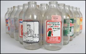 A good collection of vintage advertising milk bottles to include Cadbury's, Ready Brek, Knorr,