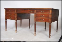 A large Regency revival mahogany twin pedestal par