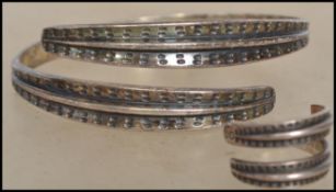 A Norwegian David Andersen 925 silver bracelet and matching ring inscribed 