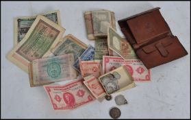 A good collection of Georgian and Victorian silver coins along with a silver hallmarked enamel
