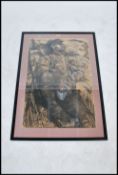 S Mead 95. A large military interest framed and glazed pastel painting of a world war one British
