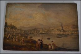 A 19th century oil on board painting of young chil