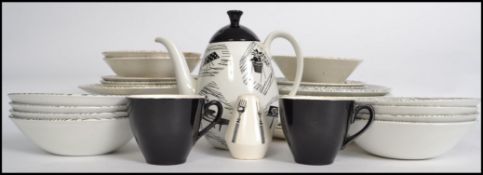 A large collection of retro 20th century Ridgeway Homemaker ceramics to include a coffee pot,