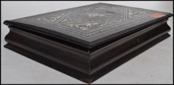 A stunning late 19th century Italian ebony and ivory inlaid workbox in the manner f Fernando