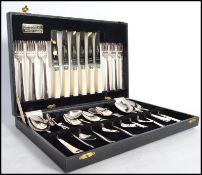 A vintage 20th century 1950s silver plated canteen of cutlery for 6 settings by Priestley and