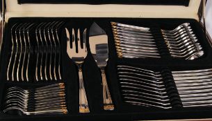 A contemporary Solingen cased canteen of fish cutlery / service. To include large serving